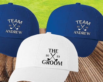 Custom Golf Hats for Golfing Bachelor Party, Groomsman Golf Gifts, Custom Mens Baseball Hats, Golf Last Swing before the Ring Bachelor Party