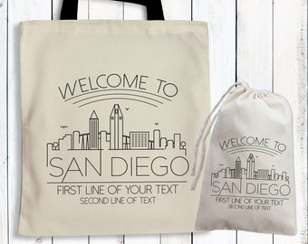 San Diego Tote Bags - Welcome to San Diego Bags - California Conference Welcome Bags - Custom Los Angeles Totes - Sacramento Gift Bags