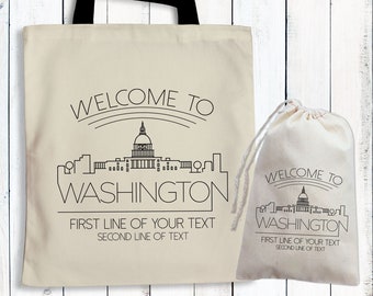 Destination Wedding Welcome Bags - Personalized City Tote Bags - Hotel Room Welcome Bag - Conference Welcome Totes - Custom Canvas Totes