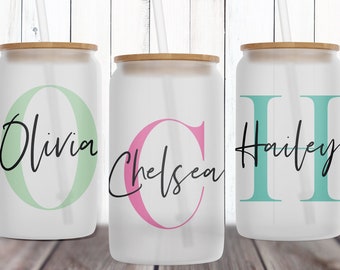 Personalized Iced Coffee Tumblers - Monogrammed Gifts for Women - Custom Cup with Lid & Straw - Coffee Tumbler with Name - Gifts for Her