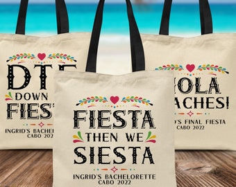 Personalized Mexico Tote Bags for Final Fiesta Bachelorette Party, Girls Trip, Birthday Vacation and Bridal Party