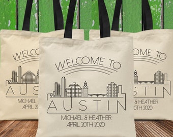 Texas Tote Bags - Austin Bachelorette - San Antonio Gifts - Welcome to El Paso - Fort Worth Texas - Conference Totes - Texas Wedding Welcome