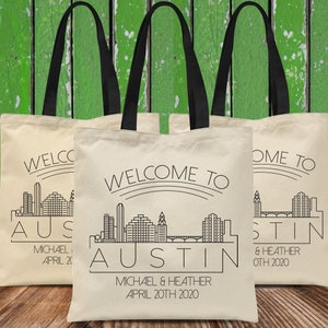 Texas Tote Bags - Austin Bachelorette - San Antonio Gifts - Welcome to El Paso - Fort Worth Texas - Conference Totes - Texas Wedding Welcome