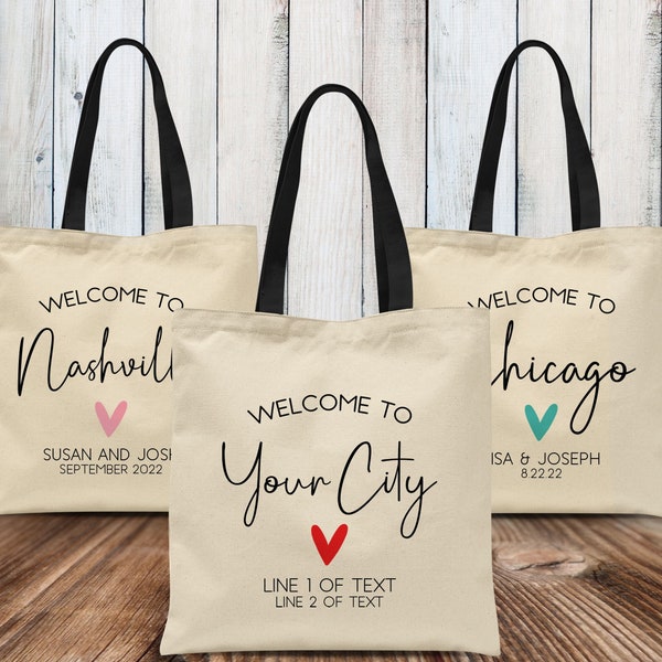 Destination Wedding Welcome Bags - Hotel Room Tote Bags for Guests - Minimalist Wedding Gift Bags for Guests - Bulk Welcome Bags - City Tote