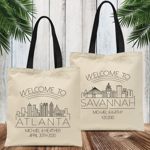 Atlanta Welcome Tote Bags Savannah Bachelorette Bags Welcome to Georgia Wedding Bags Custom Tote Bags for Atlanta Trip or Conference image 3