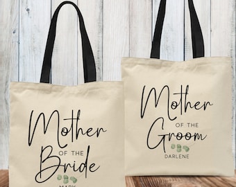 Eucalyptus Mother of the Bride Tote Bag - Mother of the Groom Personalized Tote Bag - Wedding Jewelry Bags - Mother of the Bride Gift Bag