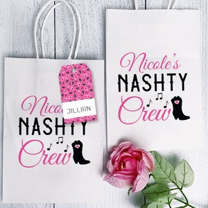 Nashville Bachelorette or Birthday Gift Bags - Nash Bash Custom Paper Gift Bags + Tags