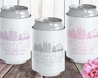 Nashville Girls Trip Birthday Favors - Custom Can Cozies for Nashty Bachelorette - Nash Bash Skinny Can Coolers - Insulated Slim Can Sleeves