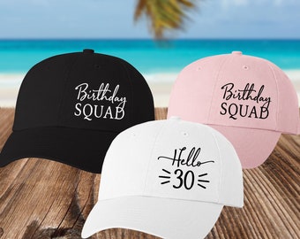 Girls Trip Birthday Hats for Women - Custom Birthday Hat for Her - Personalized Baseball Hats - Birthday Squad - 21, 30, 40, 50 - Any Age!