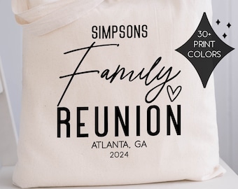 Family Reunion Tote Bags - Personalized Reunion Bags - Custom Tote Bags - Family Reunion Gifts - Canvas Tote Bags - Family Vacation Bags