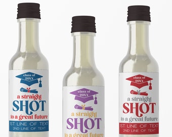 Personalized Graduation Mini Liquor Bottle Labels | Class of 2026 Favors