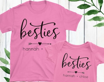 Custom Girls Best Friends Shirts   Personalized Baby and Kid BFF Matching Shirts   Besties Shirts