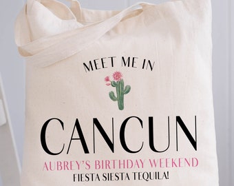 Cactus Bachelorette Bags for Mexico or Arizona Girls Trip - Desert Wedding Welcome Totes - Meet Me In Scottsdale Bags, Sedona Southwest Bags