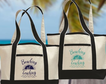 Teacher Tote Bag    End of Year Teacher Gift     Beach Tote Summer Gift     Teacher Appreciation Gift from Student