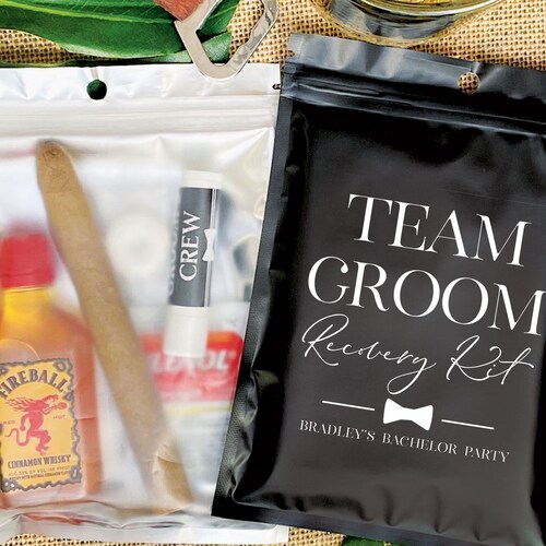 Team Groom Bachelor Party Favors Custom Hangover Kits for Etsy