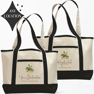 Palm Tree Wedding Beach Bag - Island Wedding Tote Bags - Beach Wedding Welcome Bags - Destination Wedding Party Gifts - Key West Tote Bags