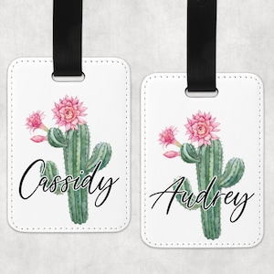 Cactus Luggage Tag - Personalized Girls Trip Bag Tag - Desert Palm Springs Bachelorette Gifts - Personalized Bag Tags - Scottsdale Favors