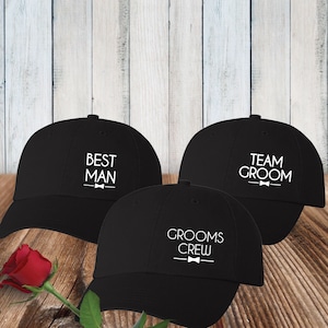 Bachelor Party Favors Bulk Groomsmen Gifts Grooms Crew Bachelor Party Hats Team Groom Golf Hats Mens Baseball Hats for Wedding Party image 1