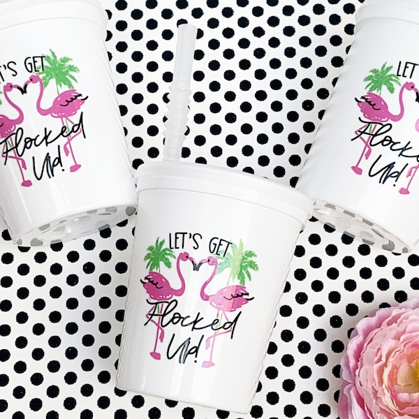 Final Flamingle Cups, Flamingo Party Cups for Girls Trip, Flamingle Bachelorette Decor, Flocked Up Stadium Tumblers, Cups with Lids & Straws