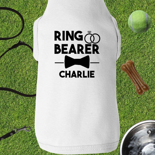 Ring Bearer Dog Shirt, Custom Dog Wedding Shirt, Personalized Ring Security Shirt with Name for Dog, Funny Dog Wedding Outfit, Ring Dog Tee