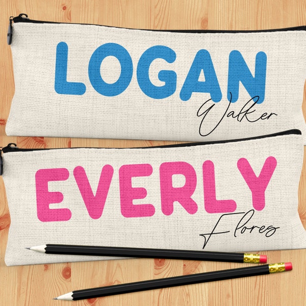Custom Pencil Pouch for Kids - Modern Zipper Bag with Name - Personalized Pencil Case for School - Gifts for Teenagers - Tween Girl Bags