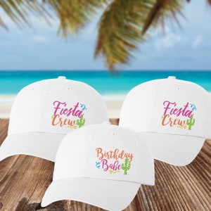 Fiesta Crew Hats - Mexico Birthday Gifts for Women - Custom Baseball Hat - Adult Birthday Hat for Her - Mexico Vacation Sun Hat - Fiesta Hat