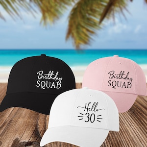 Girls Trip Birthday Hats for Women | Personalized Girls Weekend Baseball Hats | Custom Vacation Hats