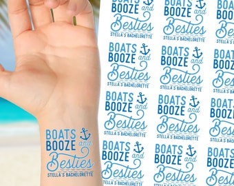 Nautical Birthday Party Favors for Women - Custom Tattoos for Boat Party - Sailing Temporary Tattoos - Girls Trip Cruise - Yacht Party Favor