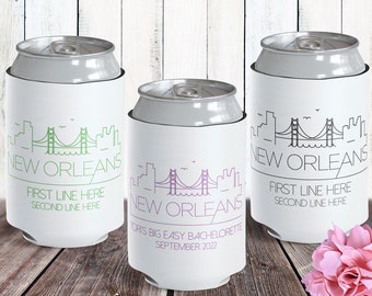 New Orleans Girls Trip Birthday Favors - Custom Can Cozies - New Orleans Wedding Favors - NOLA Bachelorette - Bulk Can Coolers & Sleeves