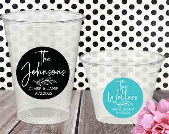 Wedding Stickers Personalized Waterproof Favor Labels for Wine Glasses + Mason Jars, Custom Wedding Cup Stickers, Bulk Wedding Favor Labels