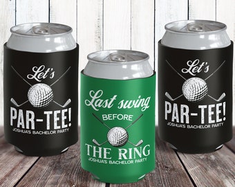 Golf Bachelor Party Favors, Custom Golf Can Coolers, Let's Par Tee Can Cozy, Personalized Beer Can Sleeves for Groomsmen, Golf Gifts for Men