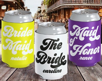 New Orleans Bachelorette Party Favors - Personalized Skinny Can Coolers - Nola Bridal Shower Gifts for Wedding Bridal Party