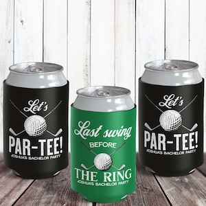 Golf Bachelor Party Favors, Custom Golf Can Coolers, Let&#39;s Par Tee Can Cozy, Personalized Beer Can Sleeves for Groomsmen, Golf Gifts for Men