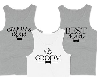 Beach Bachelor Party Tank Tops - Groomsman Favors for Summer Wedding - Gifts for the Groom & Best Man Shirt - Groom's Crew Party Favors