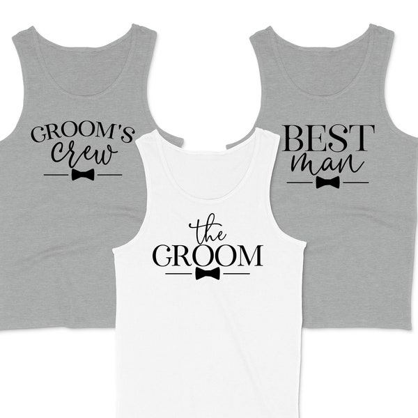 Beach Bachelor Party Tank Tops - Groomsman Favors for Summer Wedding - Gifts for the Groom & Best Man Shirt - Groom's Crew Party Favors
