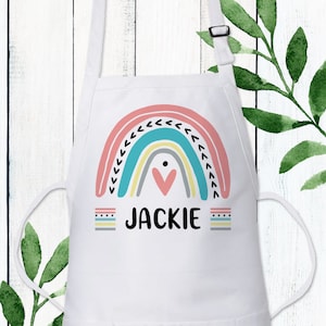 Personalized Teen Girl or Women's Apron  - Rainbow Birthday Gift for Baker or Chef