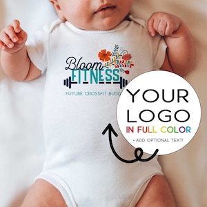 Custom Logo Onesies® - Corporate Baby Gift with Business Logo - Custom Baby Bodysuits with YOUR Artwork/Design - Baby Shower Gift