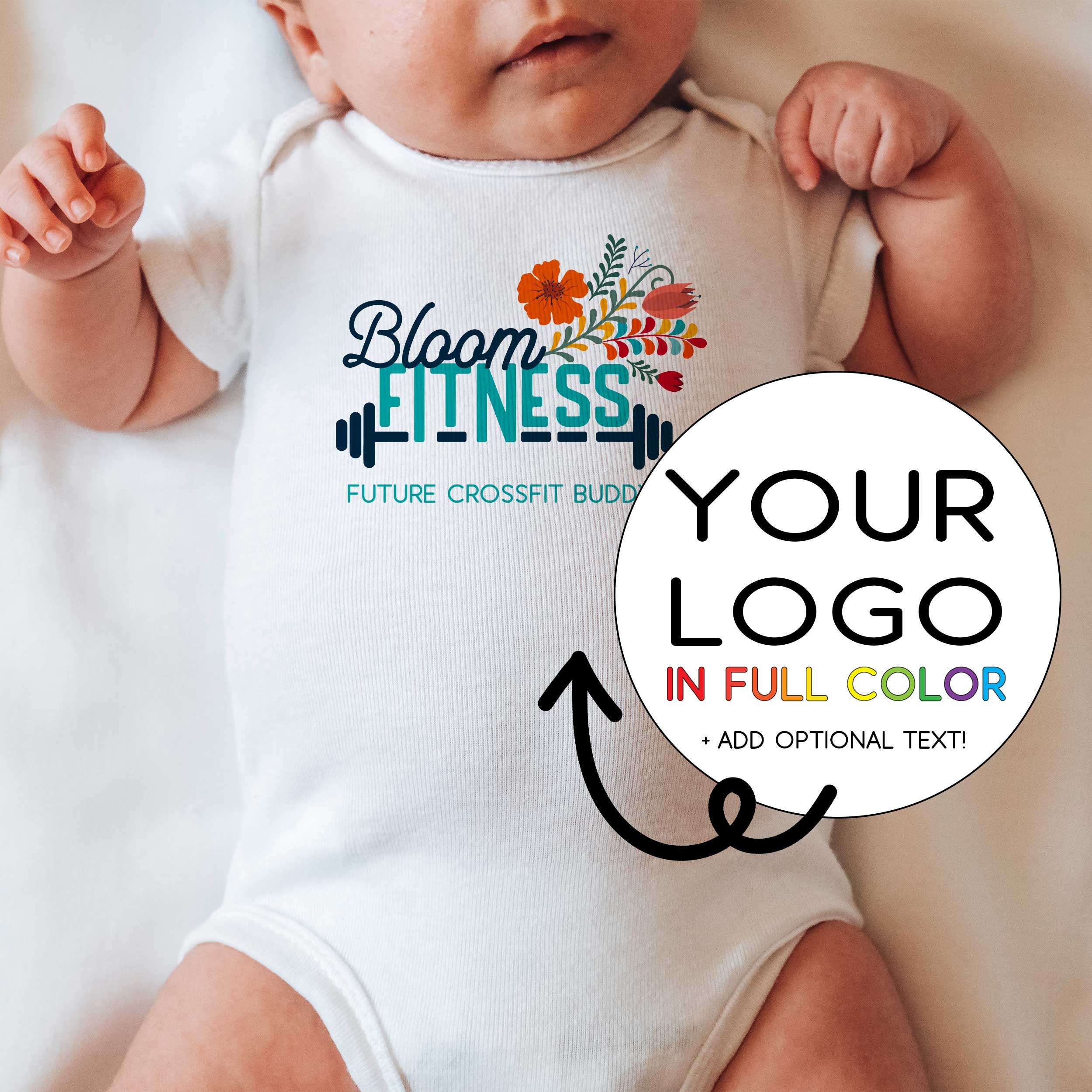 Baby onesies with company logo hotsell