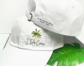 Palm Tree Bachelorette Hats - Beach Bachelorette Party Baseball Hats - Custom Beach Hats - Bridesmaid Gifts - Tropical Bridal Party Hats