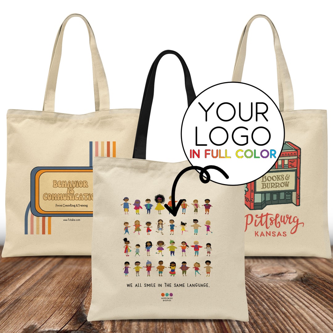 Custom Logo Tote Bags Bulk Business Logo Bags Business Logo Tote Premium Heavy Canvas Tote Bags Wholesale Logo Bags Logo Tote Bag Etsy