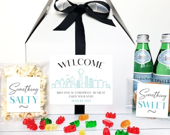 Welcome to Austin Texas Wedding Favor Labels - Dallas Wedding Welcome Gift Stickers - Labels for Corporate Event in Houston, San Antonio