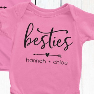 Custom Girls Best Friends Shirts Personalized Baby and Kid BFF Matching Shirts Besties Shirts image 4