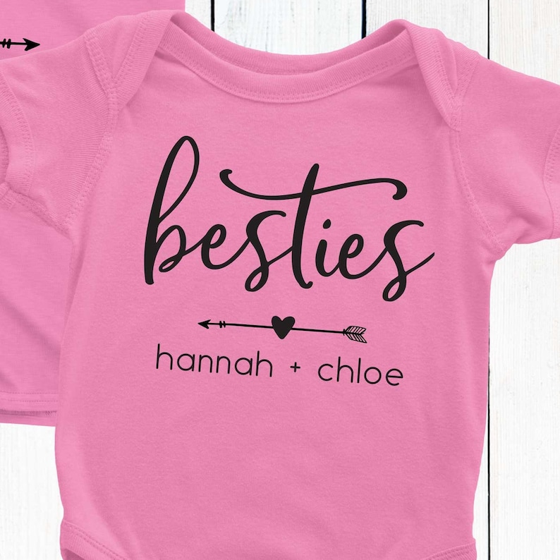 Custom Girls Best Friends Shirts Personalized Baby and Kid BFF Matching Shirts Besties Shirts image 4