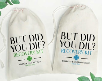 Pre-filled Hangover Kit | Recovery Kit bags | Bachelorette, Wedding, Birthday, Bridal party favor | Morning after | Funny Customizable label