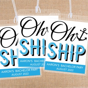 Nautical Luggage Tags: Oh Ship Cruise, Bachelorette Party Favors