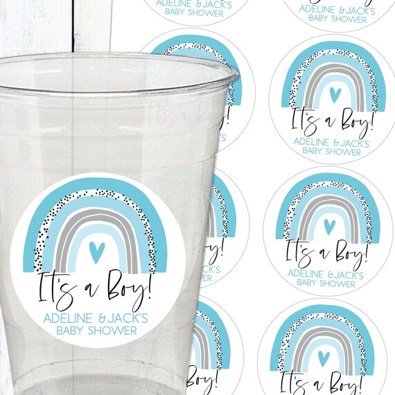 Baby Shower Decorations for Boy Custom Party Cup Stickers It's A