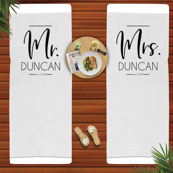 Newlywed Beach Towel Engagement or Honeymoon Gift for Couple Etsy