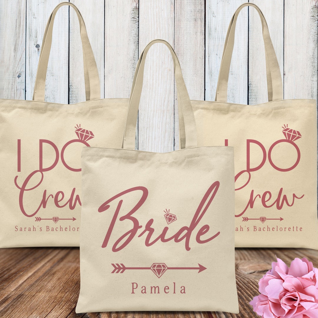 Custom Bridesmaid I Do Crew Tote Bags, Personalized Bridal Party Totes ...