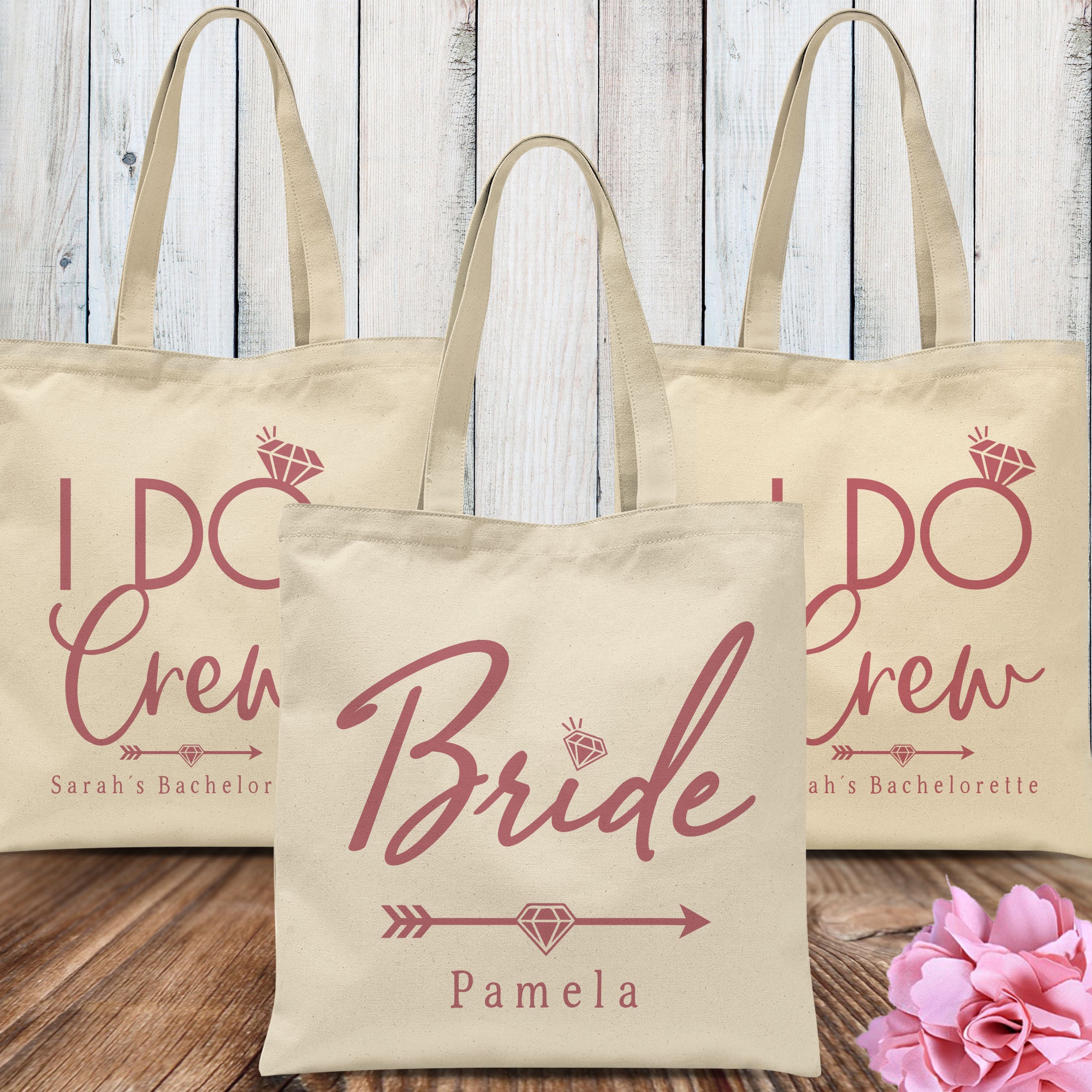 Custom Bridesmaid I Do Crew Tote Bags Personalized Bridal | Etsy