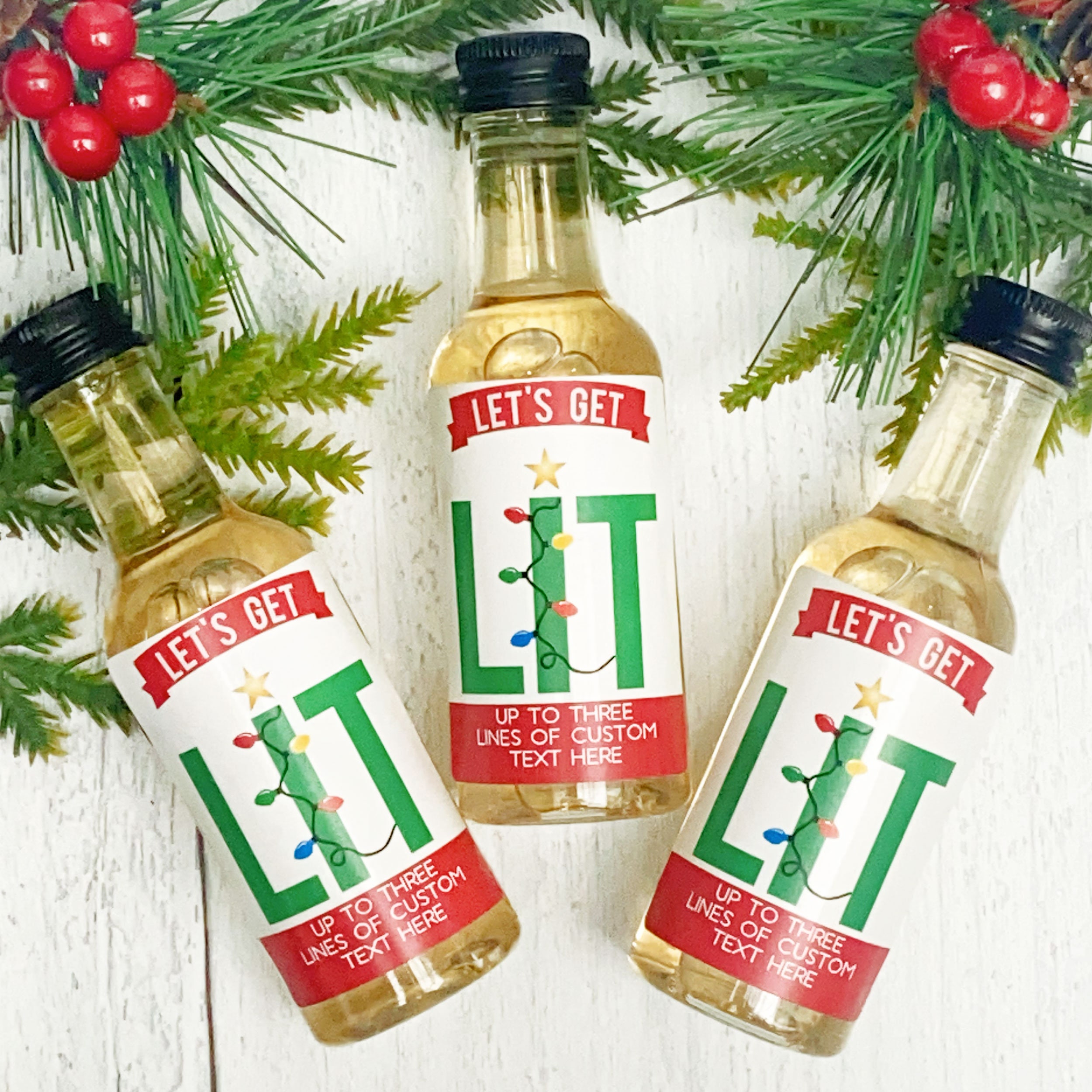 Christmas Mini Liquor Bottles, Let's Get Lit Labels, Funny Adult Christmas  Party Favors, Boozy Stocking Stuffers, Bulk Small Bottles to Fill 